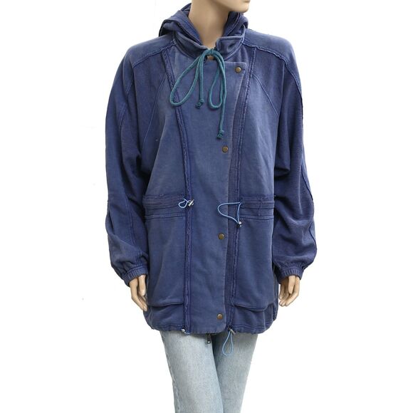 Free People We The Free Lost Coast Cardi Hoodie Top Oversized Slouchy S 283156 - Picture 6 of 10